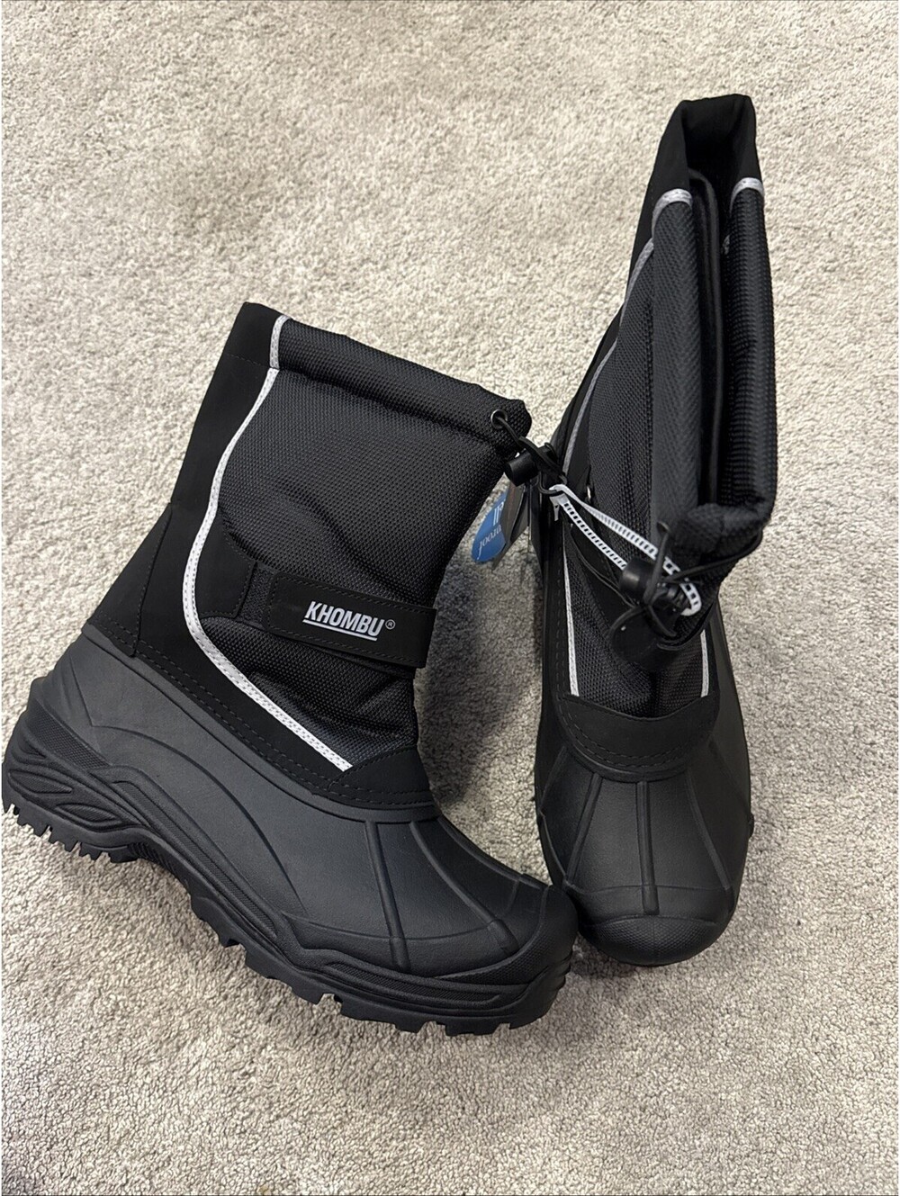 Khombu Boots Mens Waterproof Shell. Black . New Size 10